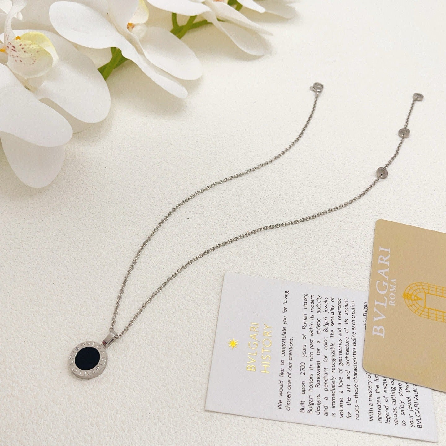 Bvlgari Silver Brass Round Necklace