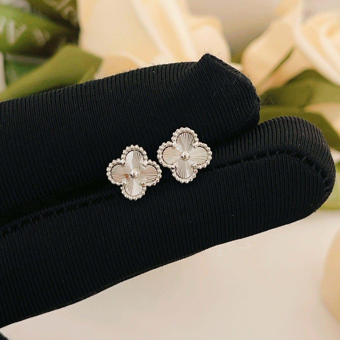 Van Cleef & Arpels Silver Brass Earrings
