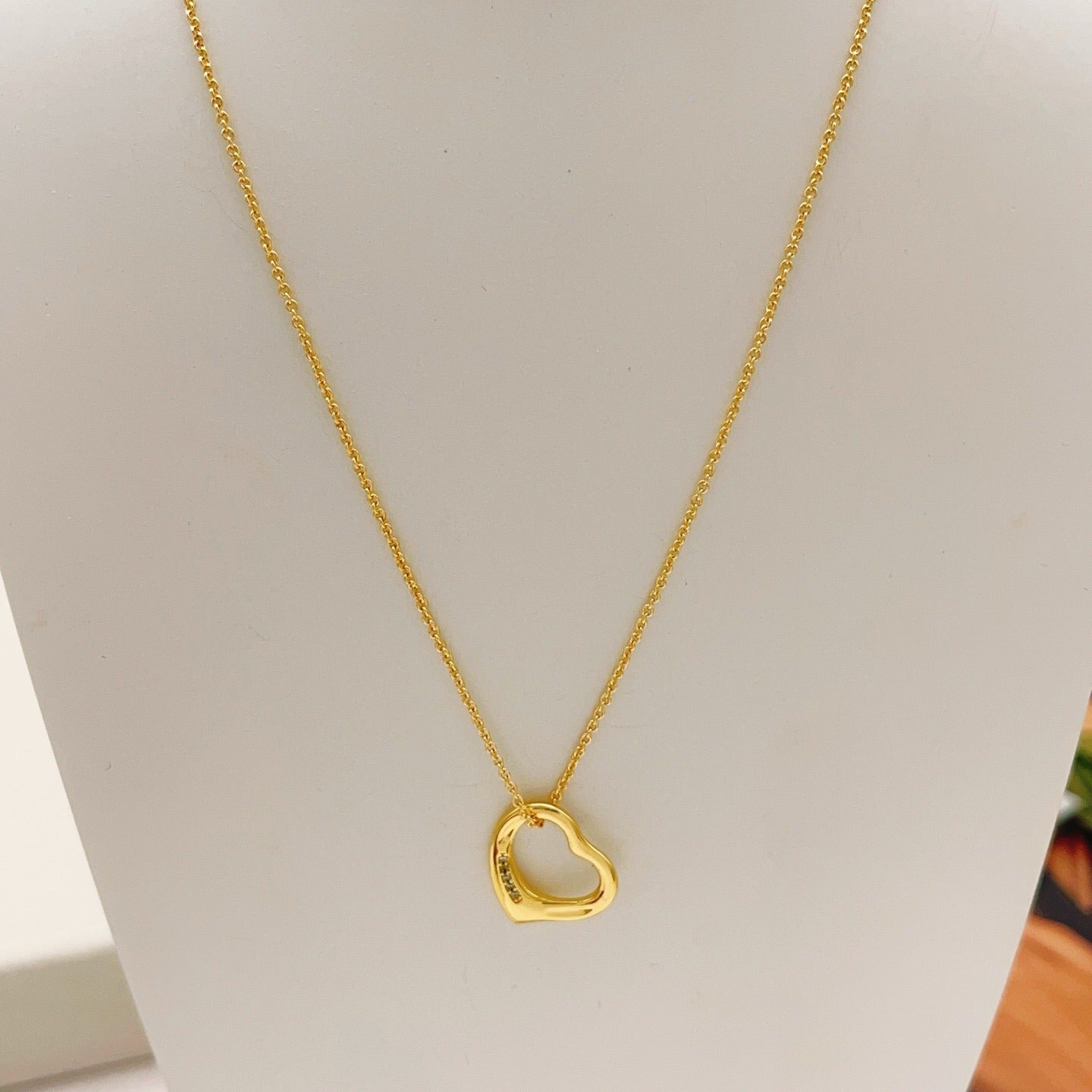 Tiffany & Co. Gold Brass Heart Necklace