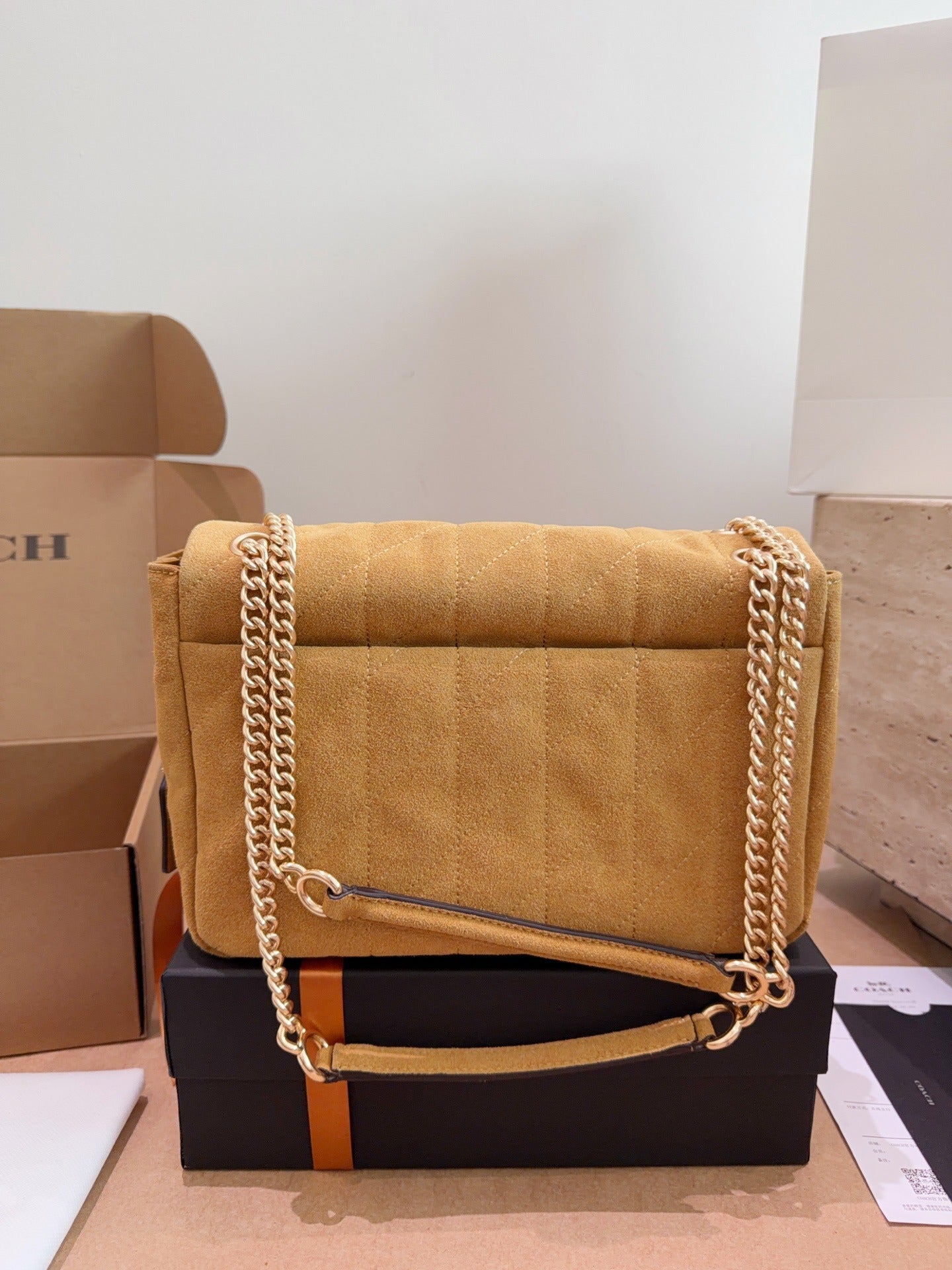 Coach Suede Chain Handbag