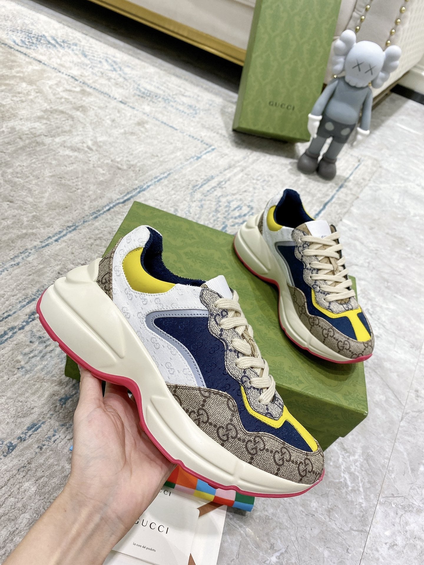 Gucci Lambskin Leather Logo Sneakers