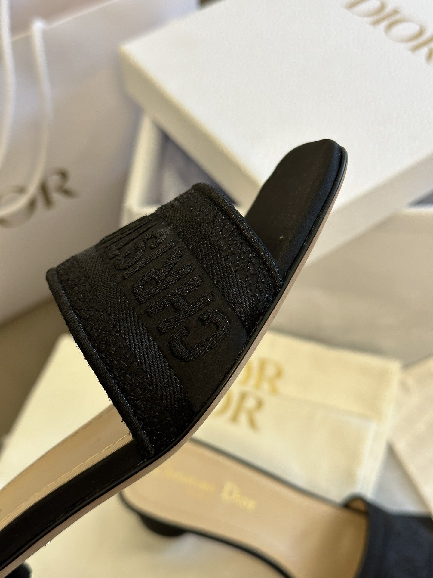 Dior Cotton & Leather Slides