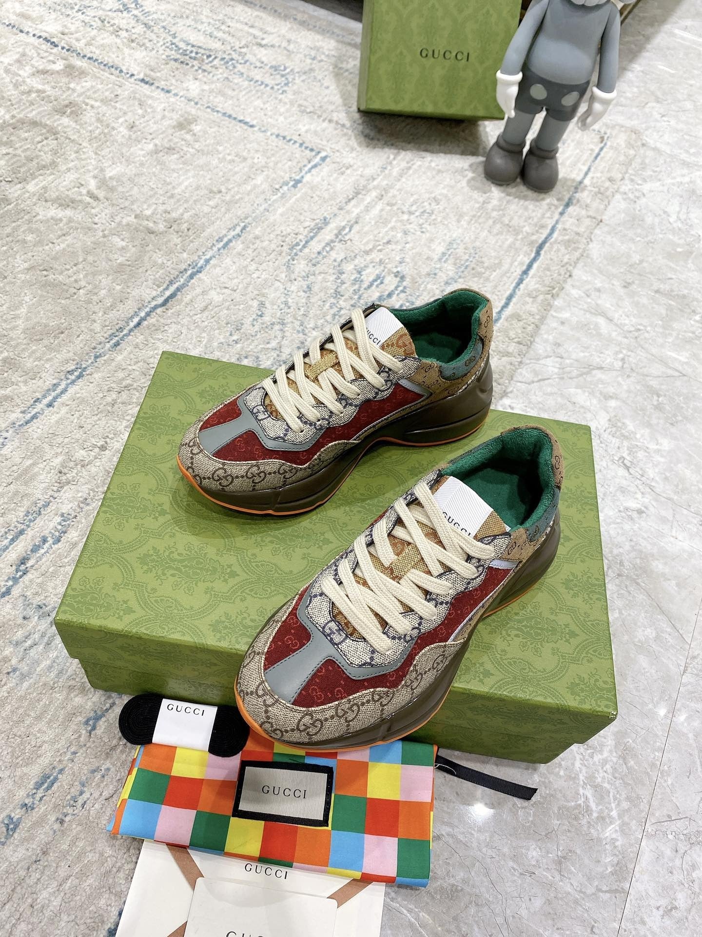 Gucci Lambskin Leather Logo Sneakers