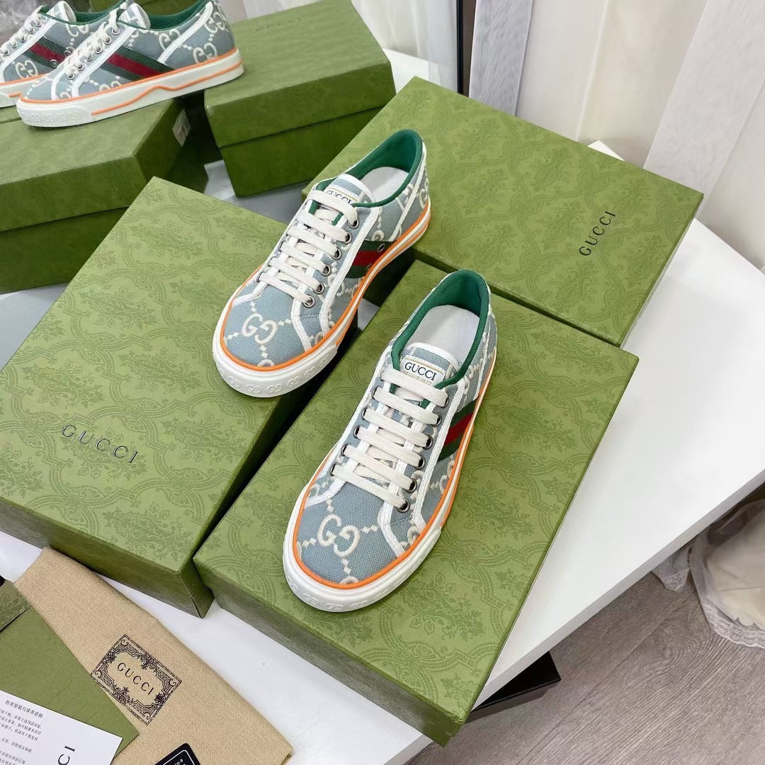 Gucci Canvas & Lambskin Leather Canvas Shoes