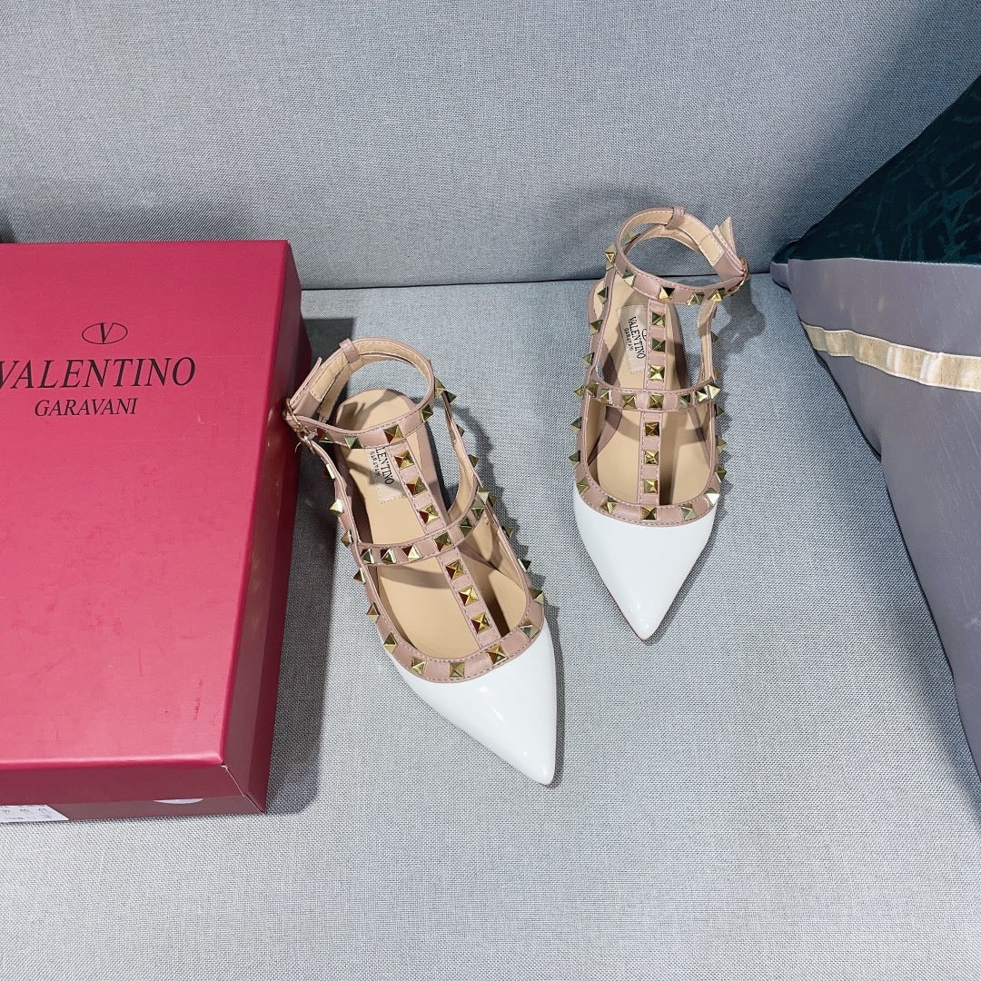 Valentino Lambskin Leather Pointed Toe Sandals