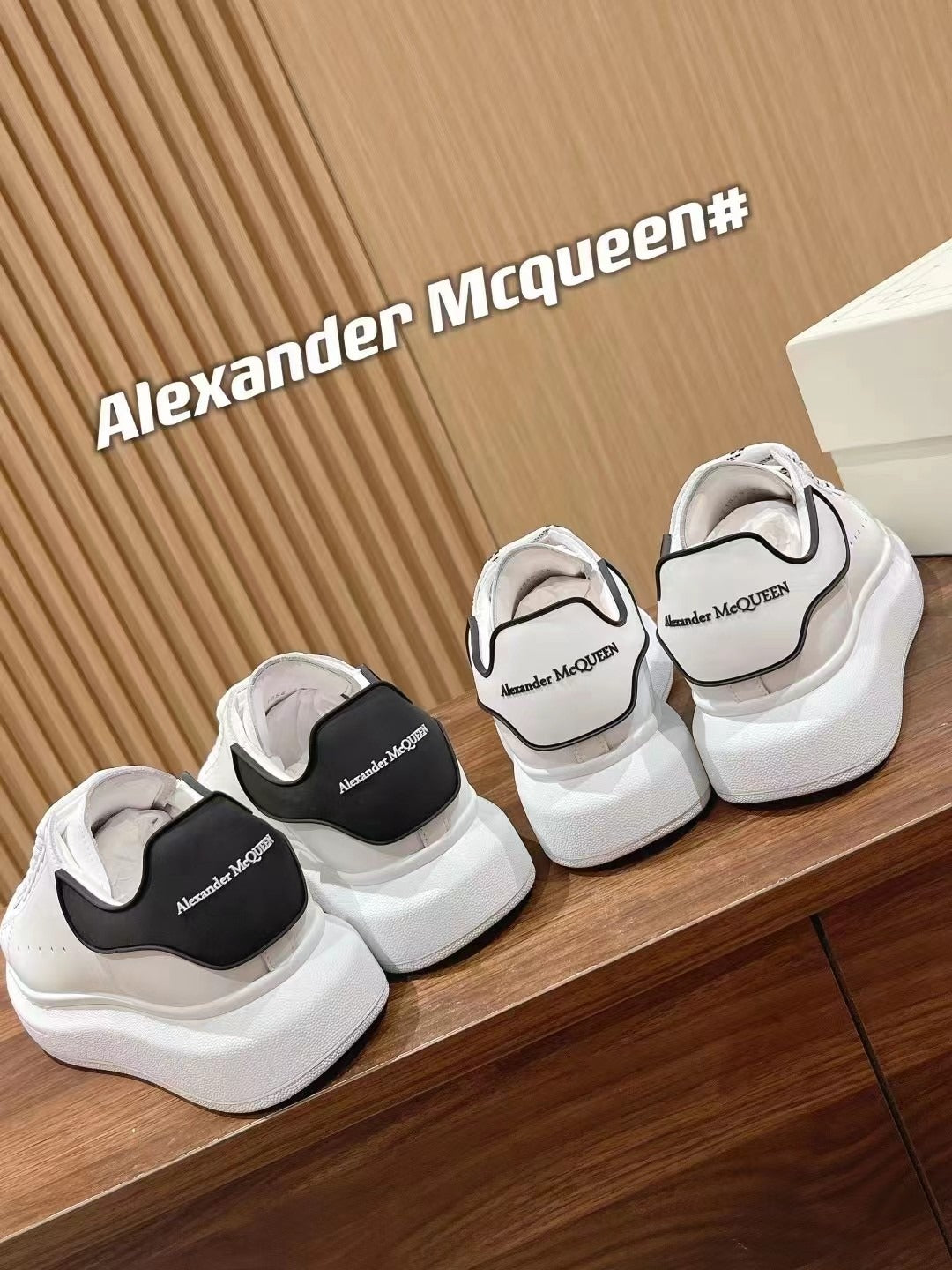 Alexander McQueen Lambskin Leather Logo Sneakers