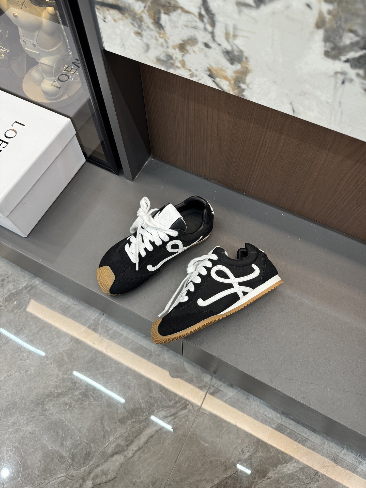 Loewe Black Nylon & Lambskin Leather Shoes