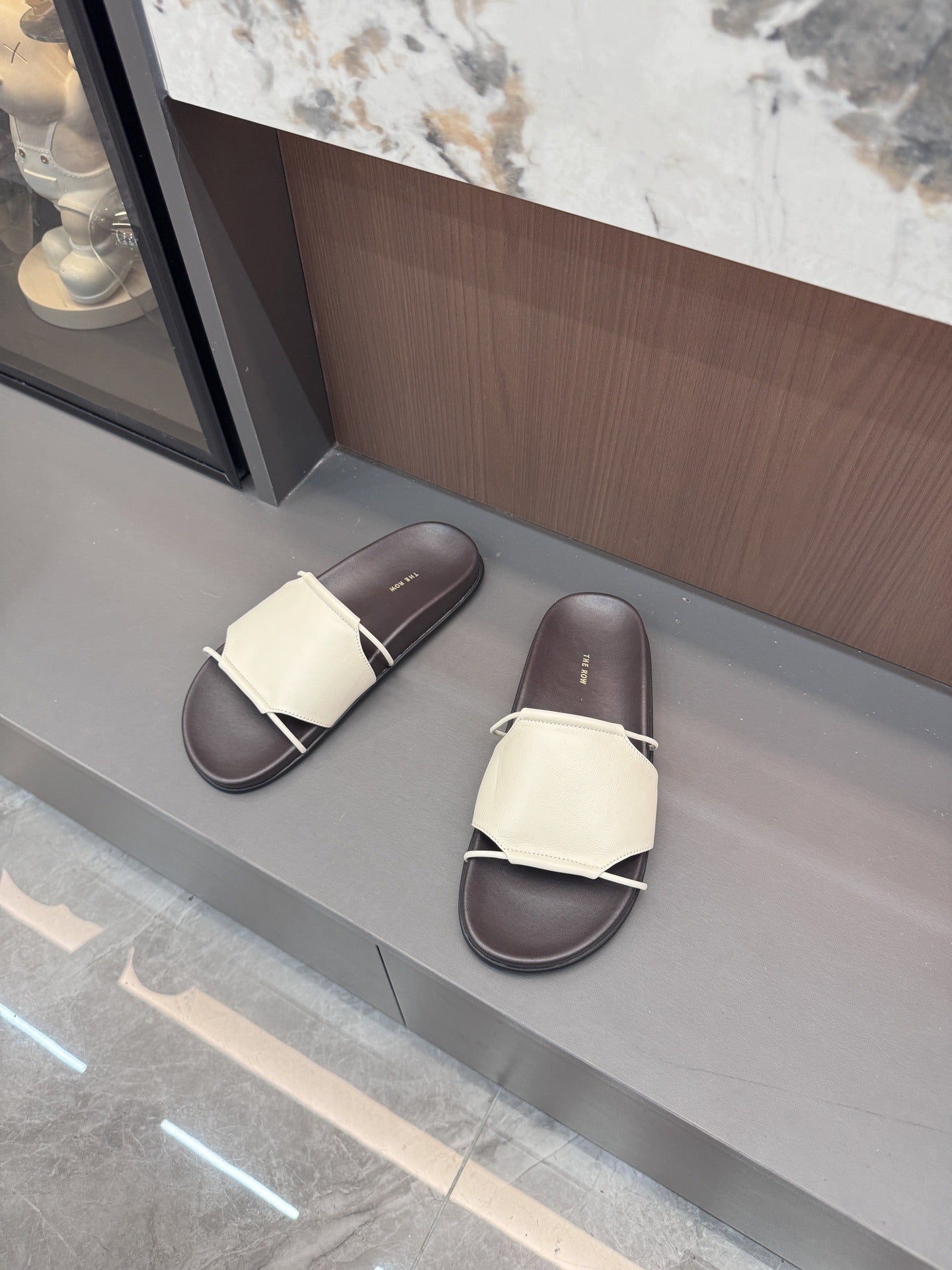 The Row Lambskin Leather Slides