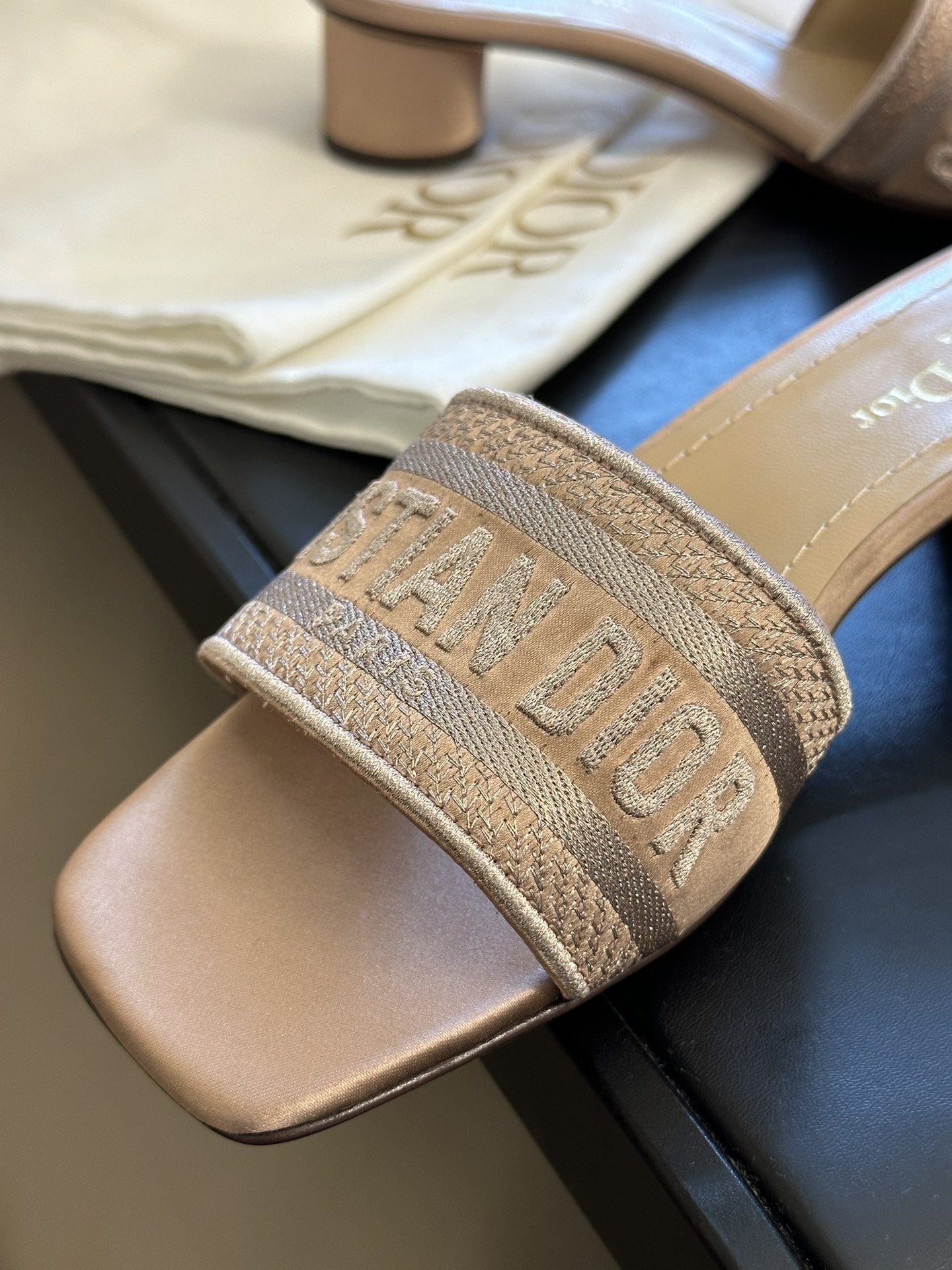 Dior Cotton & Leather Slides