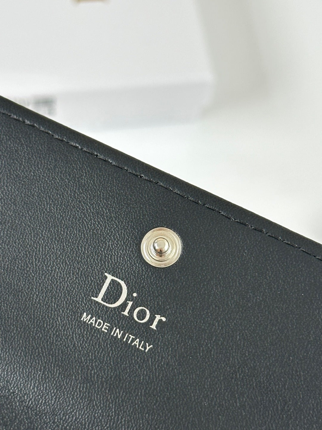 Dior Black Lambskin Leather Lady Dior Wallet