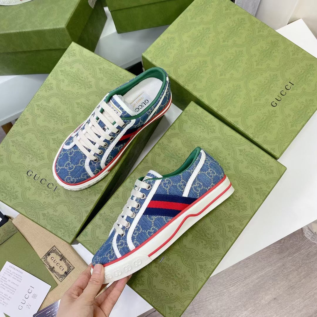 Gucci Canvas & Lambskin Leather Canvas Shoes