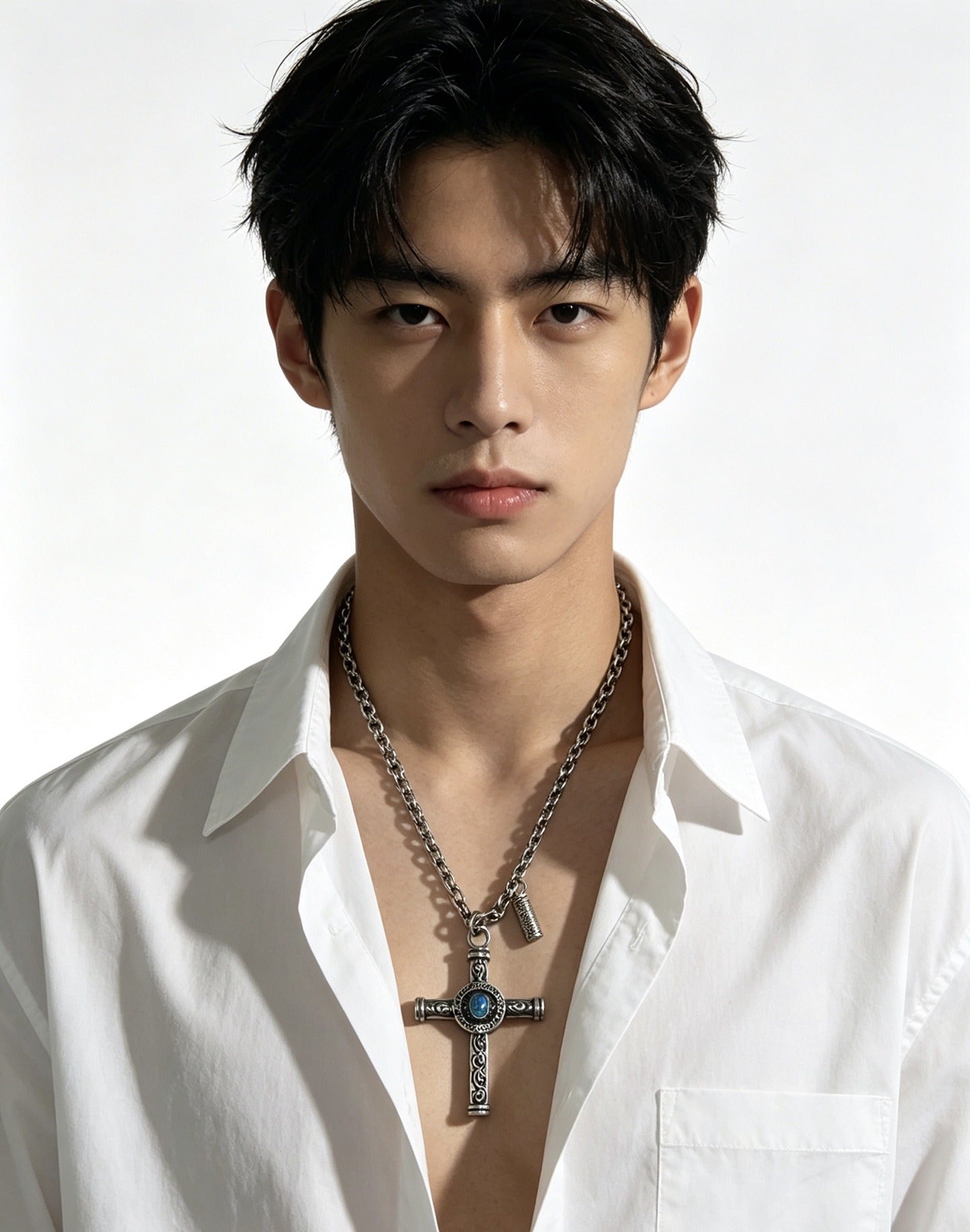 Chrome Hearts Sterling Silver Cross Necklace