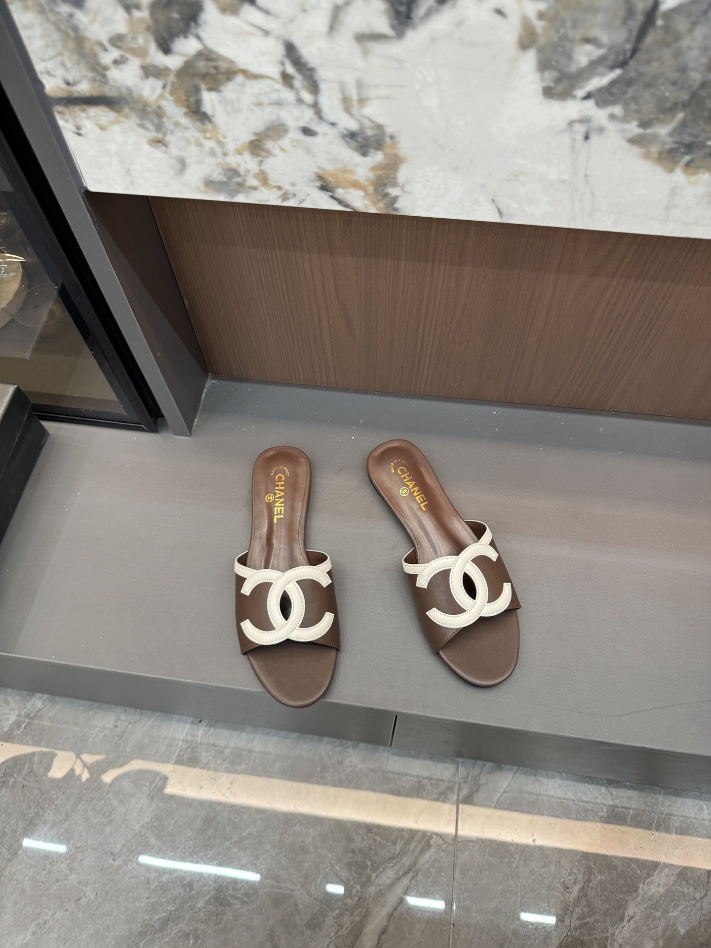 Chanel Lambskin Leather Openwork Slides