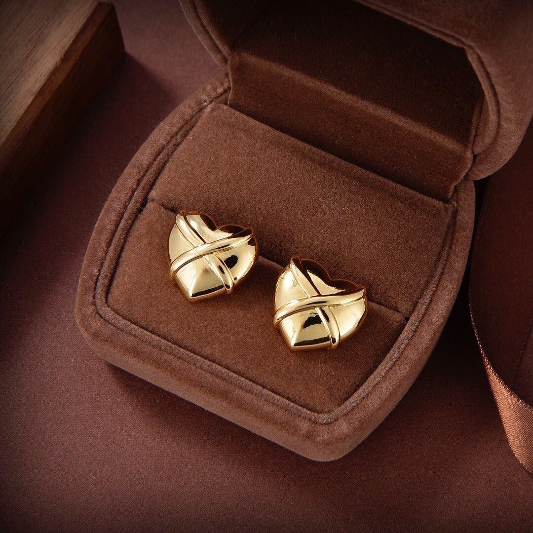 Saint Laurent Brass Heart Earrings