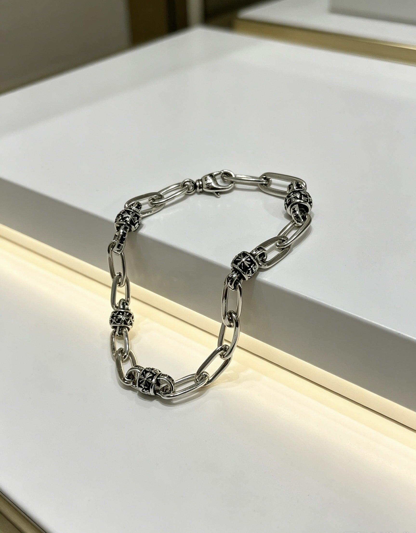 Chrome Hearts Sterling Silver Cross Bracelet