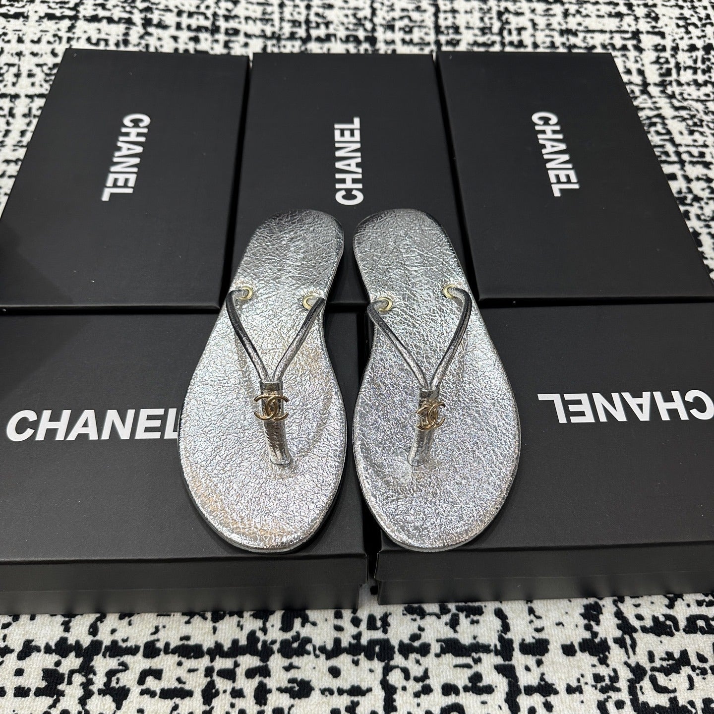 Chanel Lambskin Leather Slides