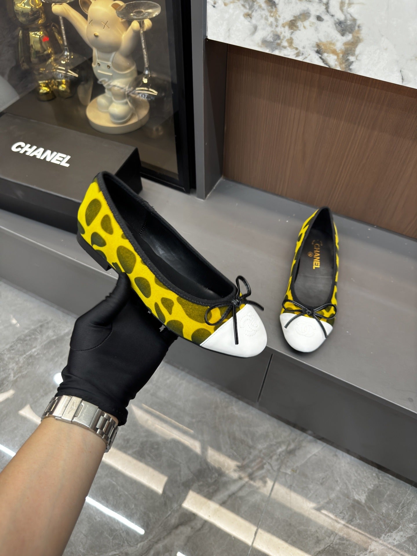 Chanel Lambskin Leather Bow Shoes