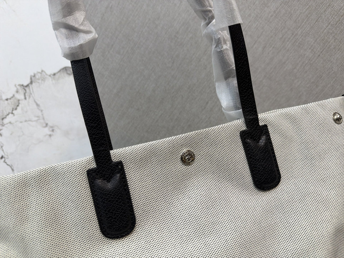 Longchamp Canvas Logo Tote Bag