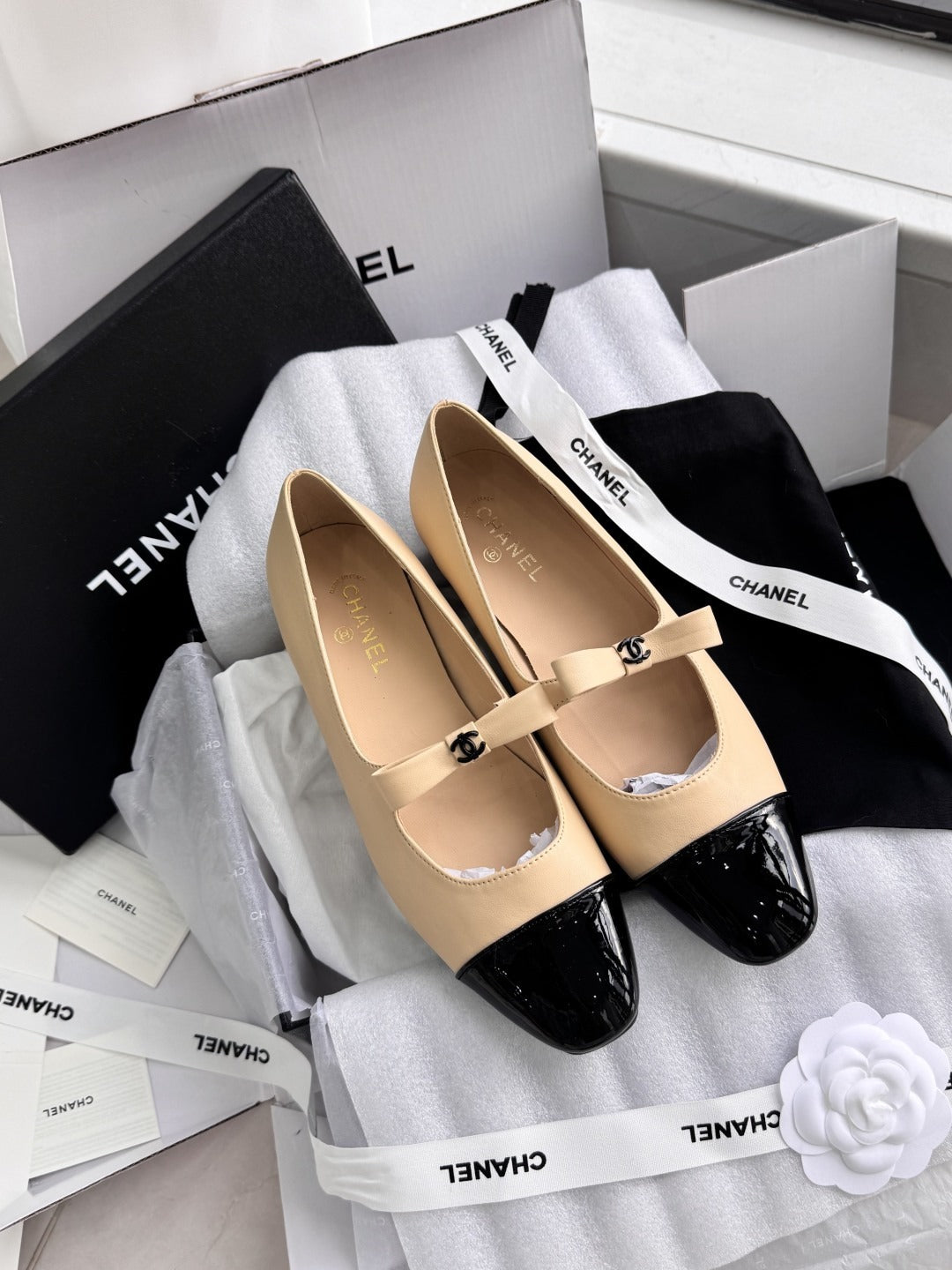 Chanel Patent Leather Bow Shoes
