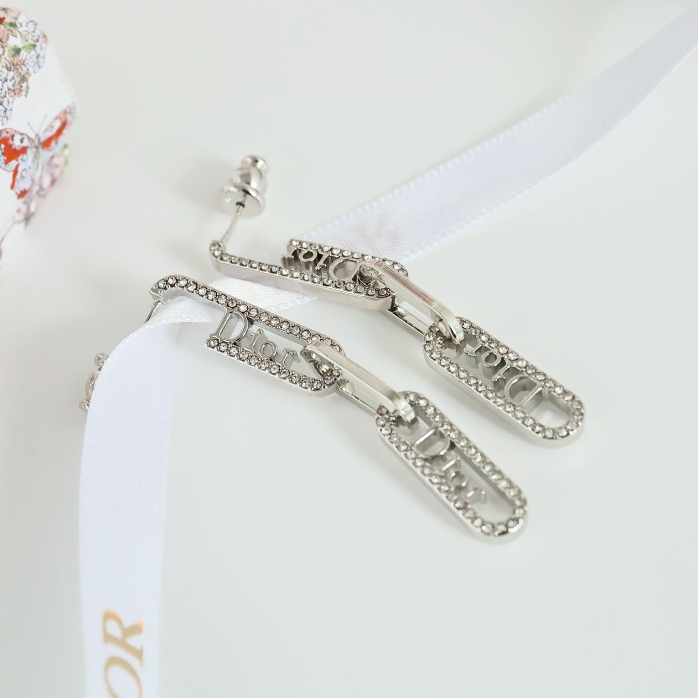 Dior Silver Logo Earrings