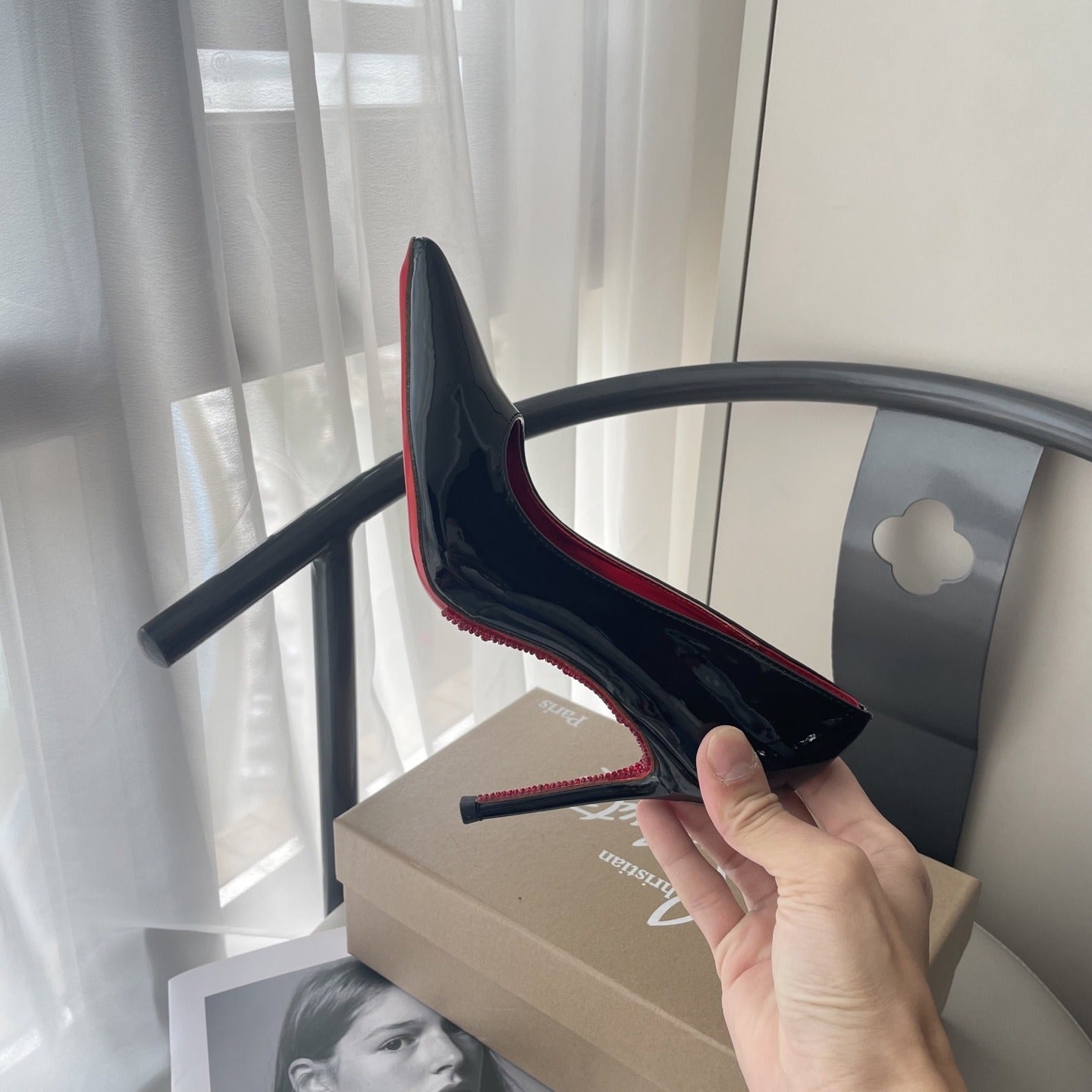 Celine Patent Leather & Lambskin Leather Pointed Toe Heels