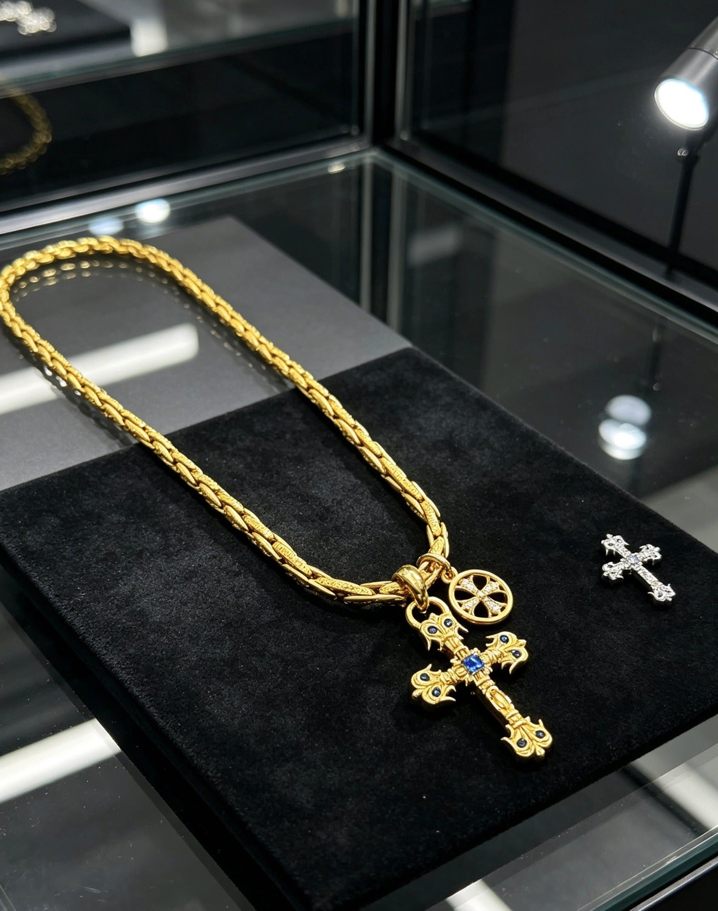Chrome Hearts Sterling Silver Cross Necklace