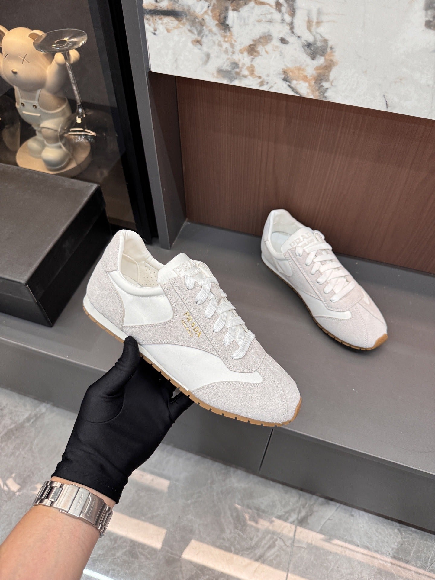Prada Lambskin Leather Sneakers