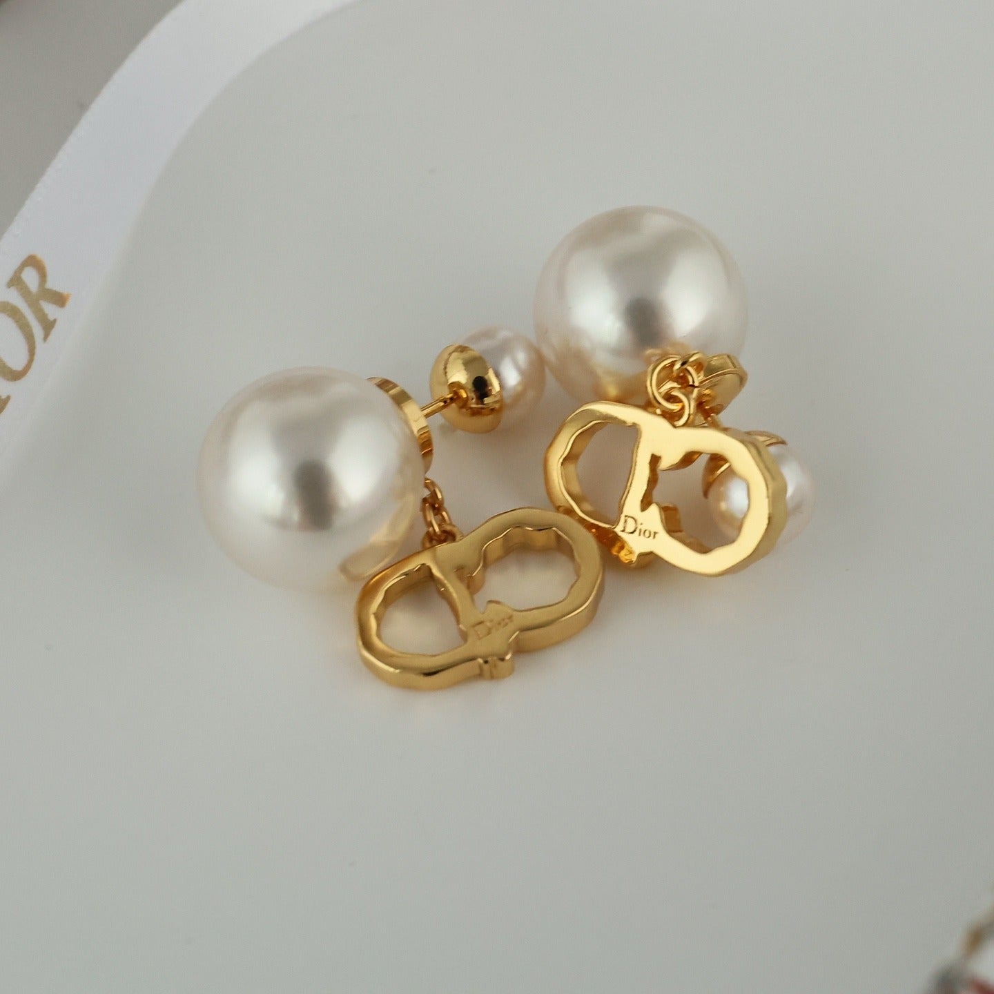 Dior Gold Pearl Earrings