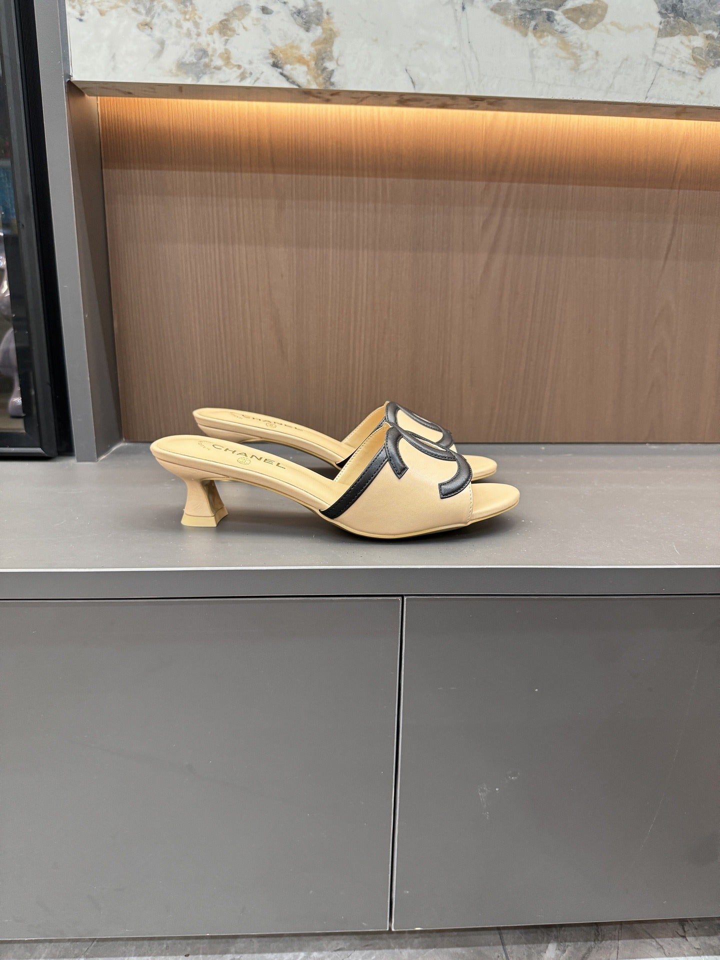 Chanel Lambskin Leather Openwork Slides