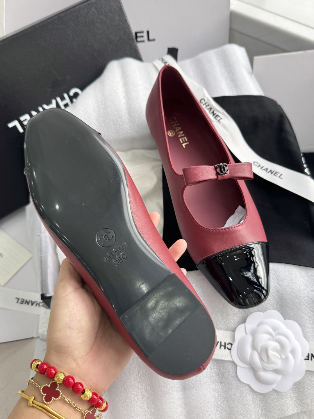 Chanel Patent Leather Bow Shoes