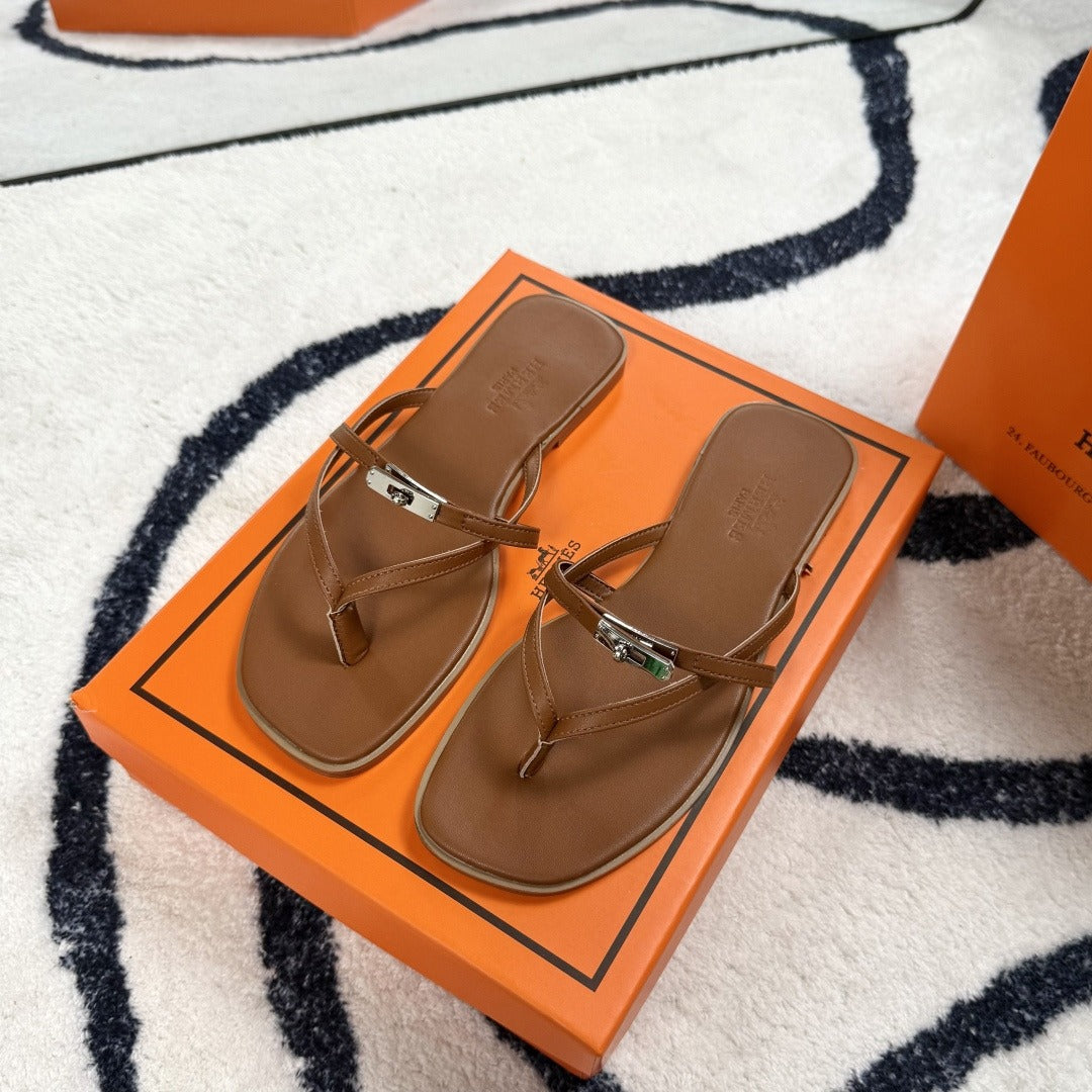 Hermes Leather Logo Slides