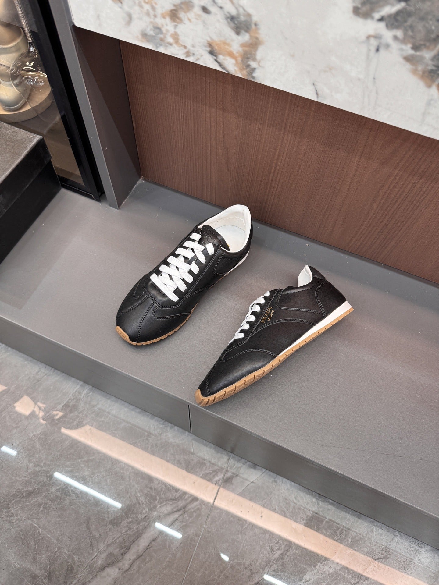 Prada Lambskin Leather Sneakers