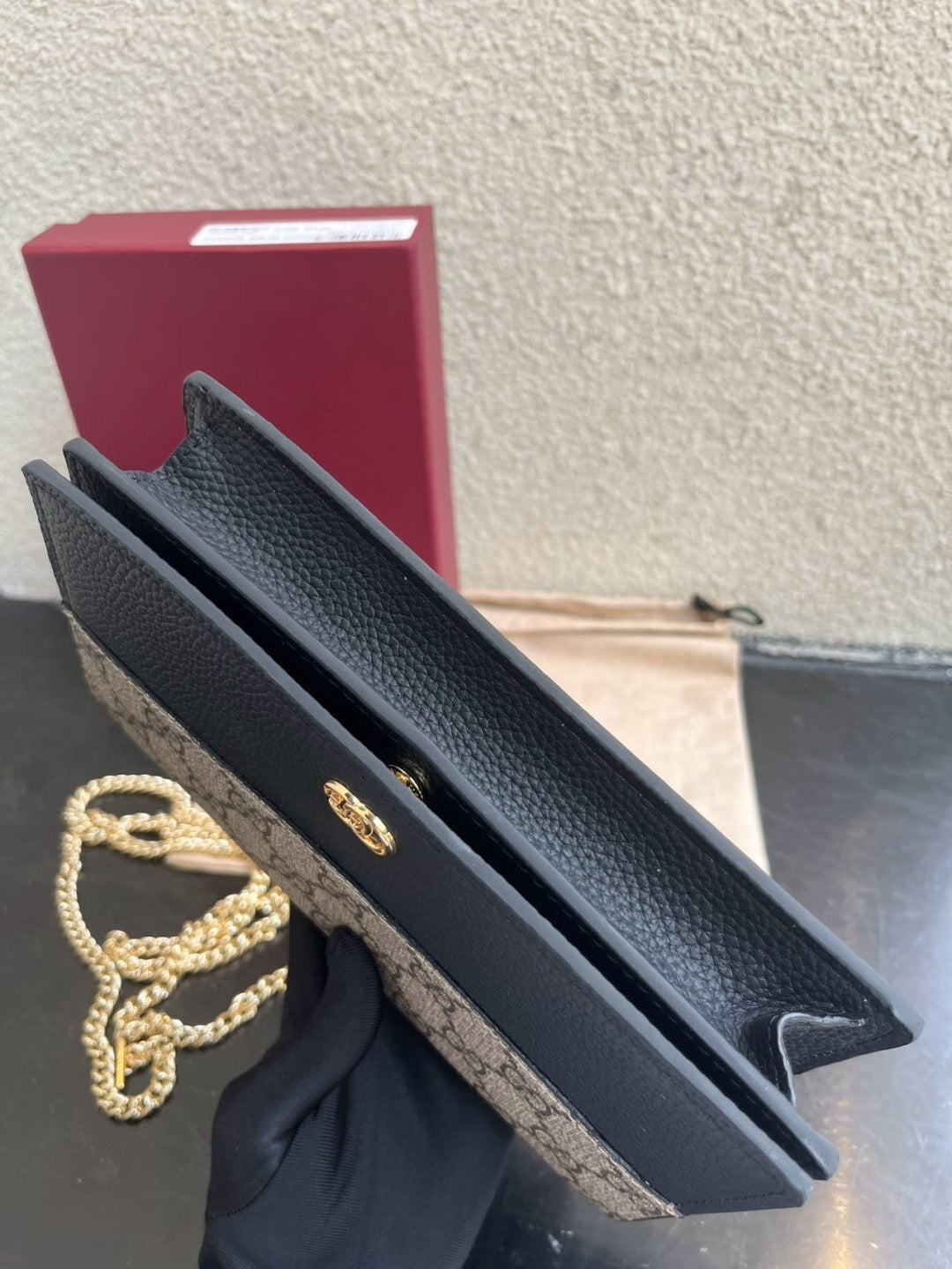 Gucci Black Leather GG Marmont Wallet