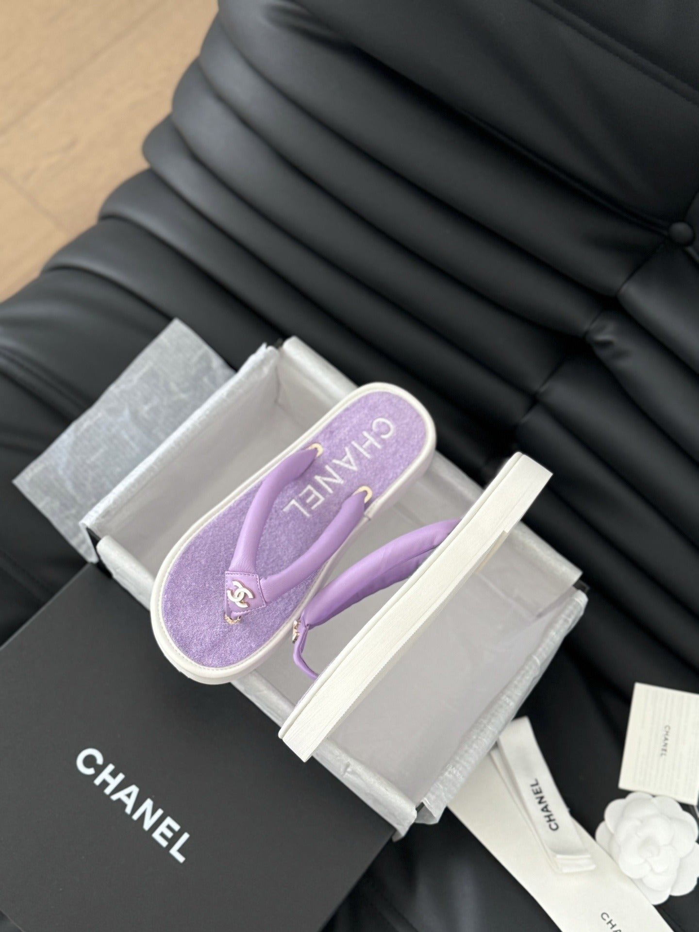 Chanel Leather Slides