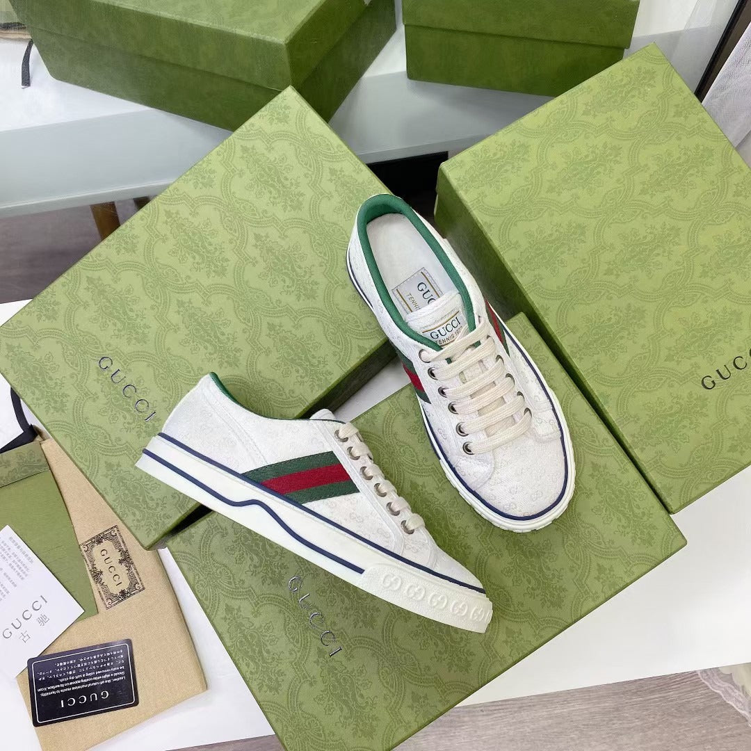 Gucci Canvas & Lambskin Leather Canvas Shoes
