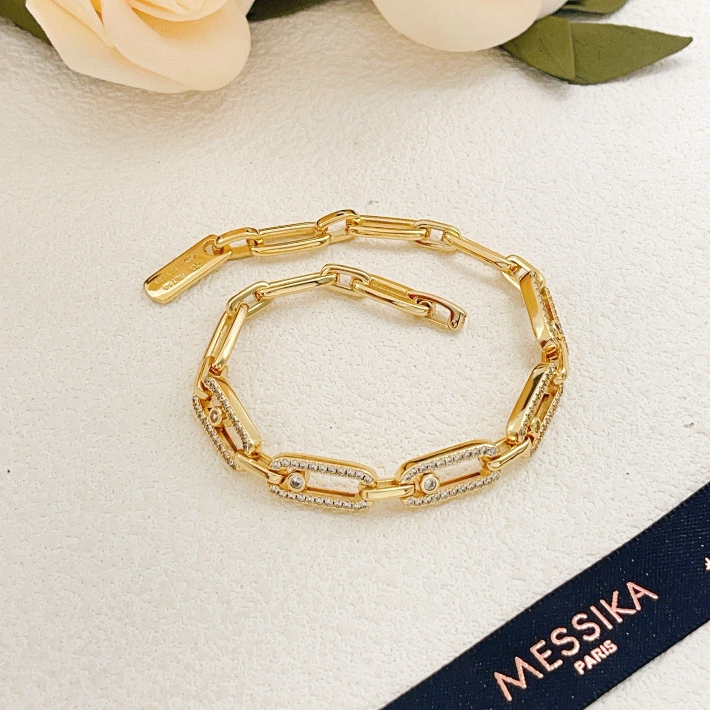 Messika Gold Brass Pave Bracelet