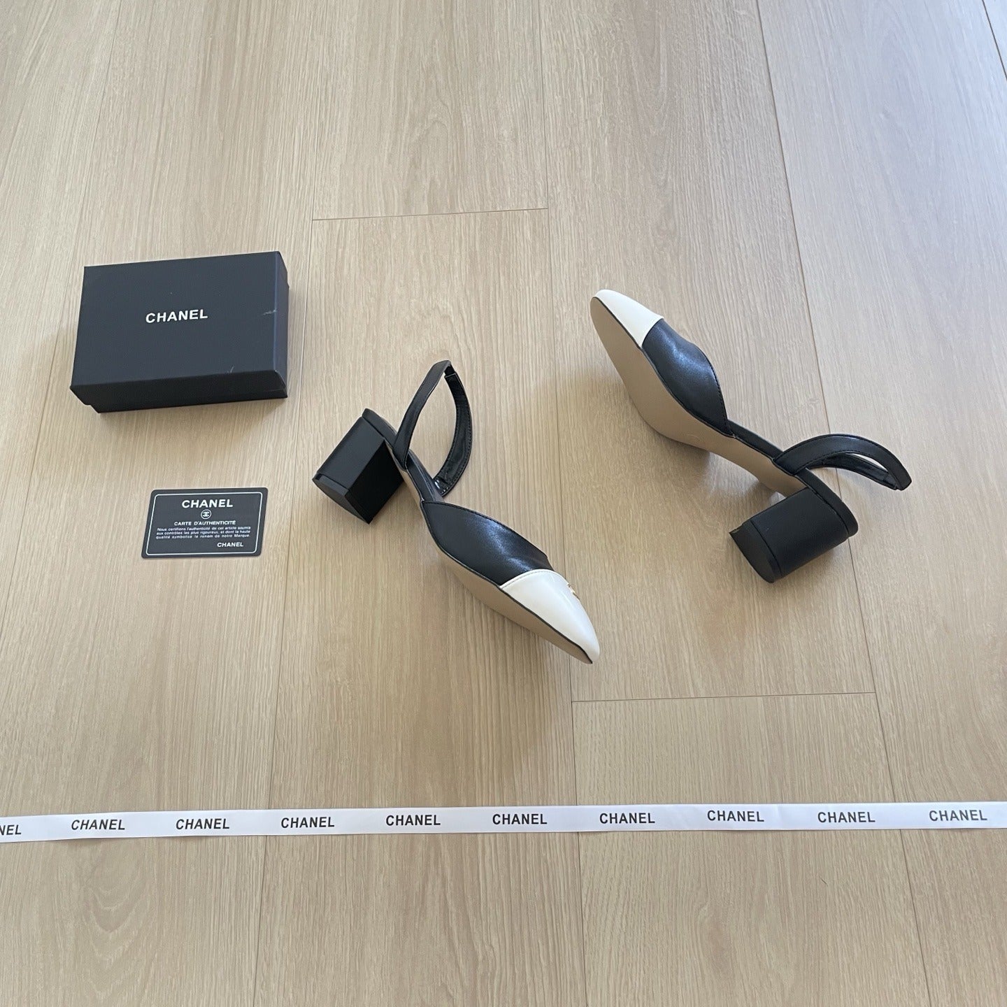 Chanel Leather Colorblock Sandals