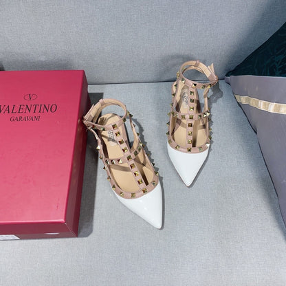 Valentino Lambskin Leather Pointed Toe Sandals