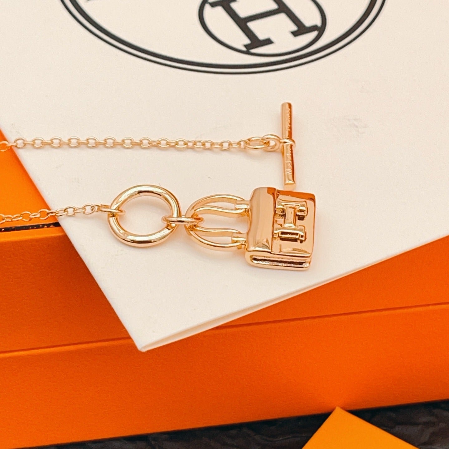 Hermes Brass Necklace