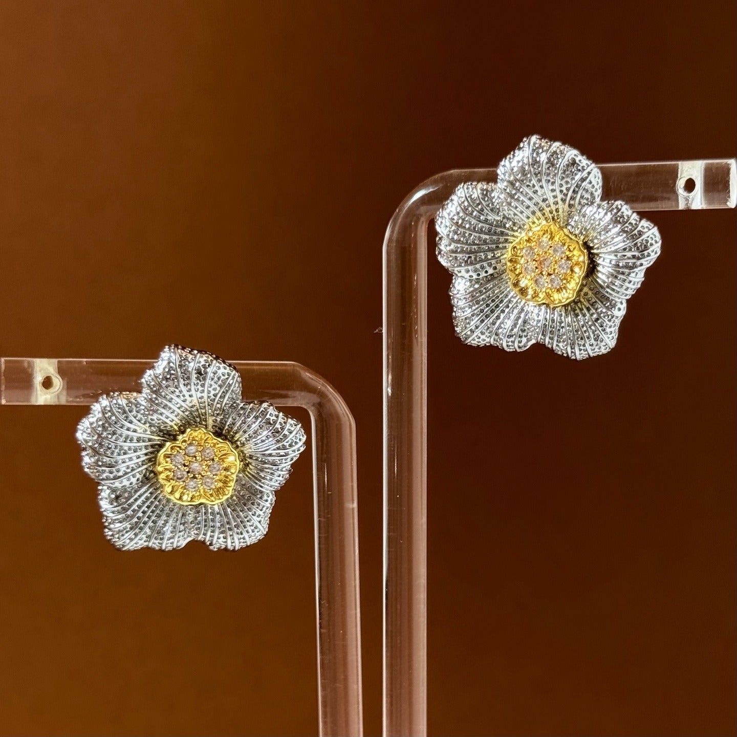 Buccellati Brass Floral Earrings