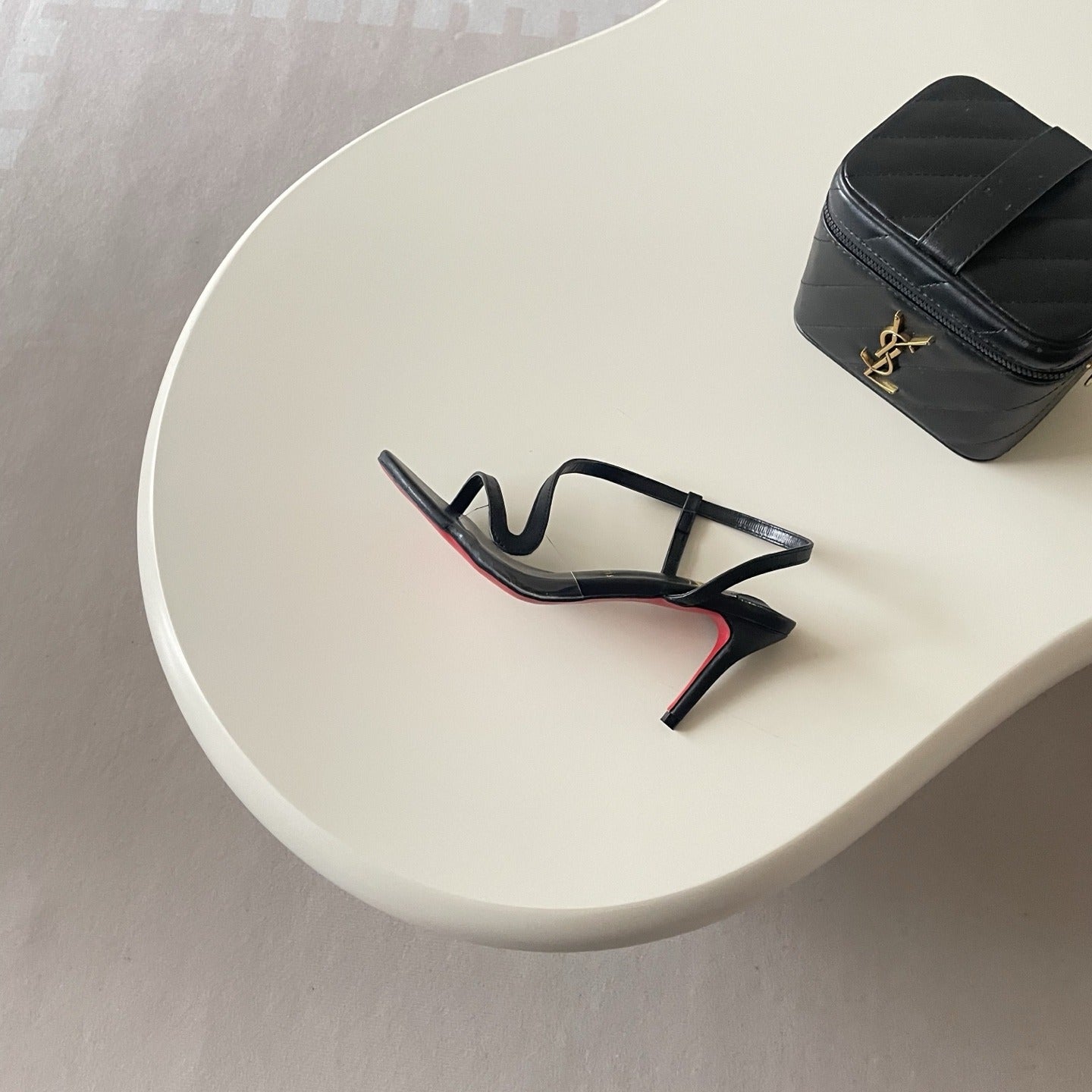 Christian Louboutin Patent Leather & Lambskin Leather Sandals