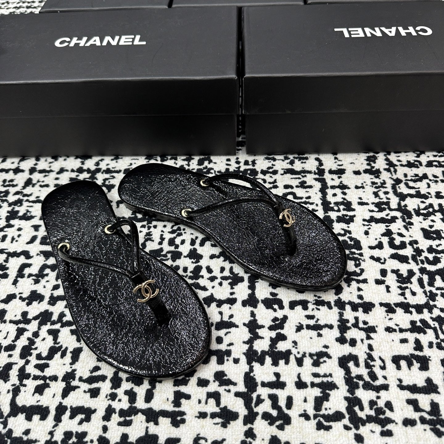 Chanel Lambskin Leather Slides