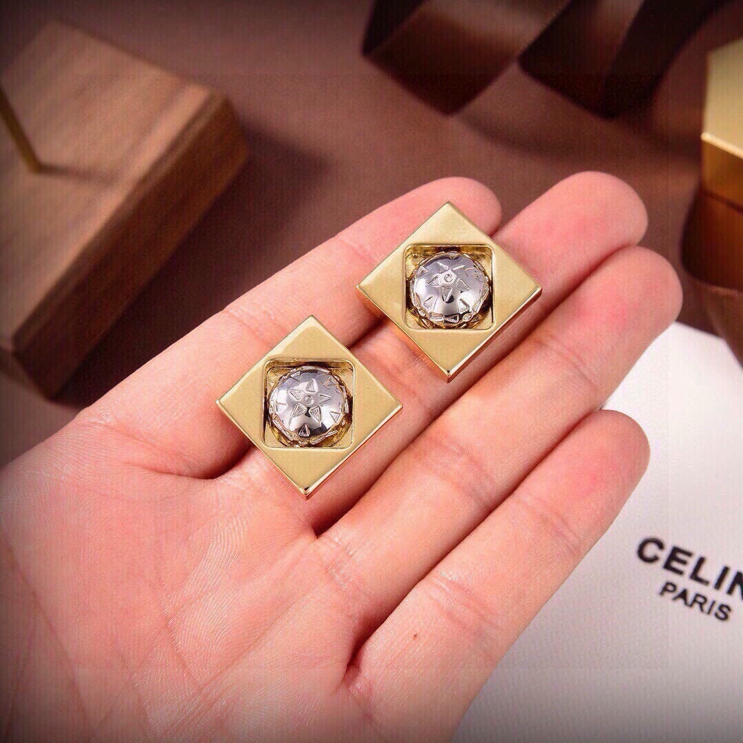 Celine Gold Orb Earrings