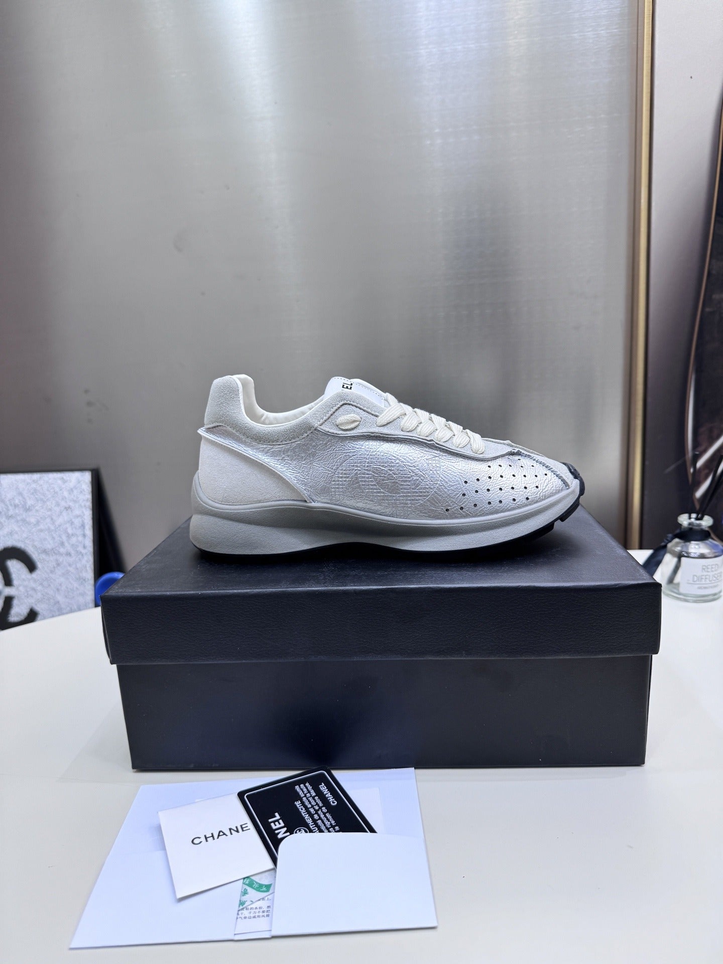 Chanel Leather Tennis Sneakers