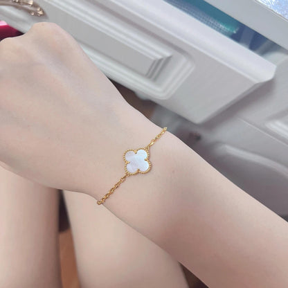 Van Cleef & Arpels Silver Brass Clover Bracelet