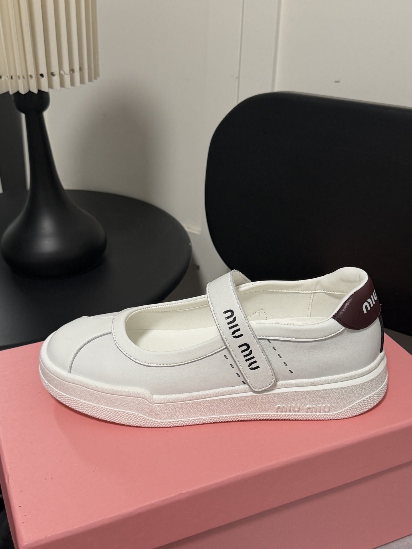 Miu Miu White Leather Logo Sneakers