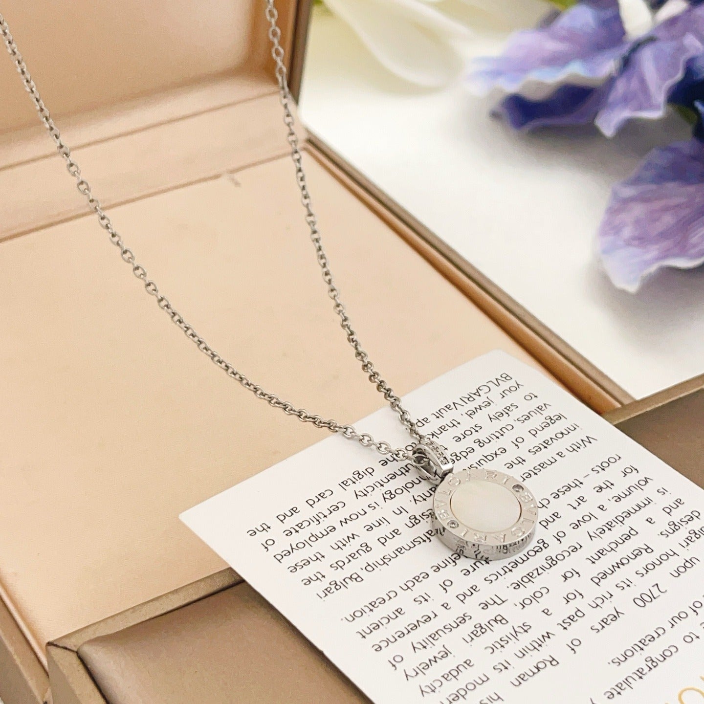 Bvlgari Silver Brass Round Necklace