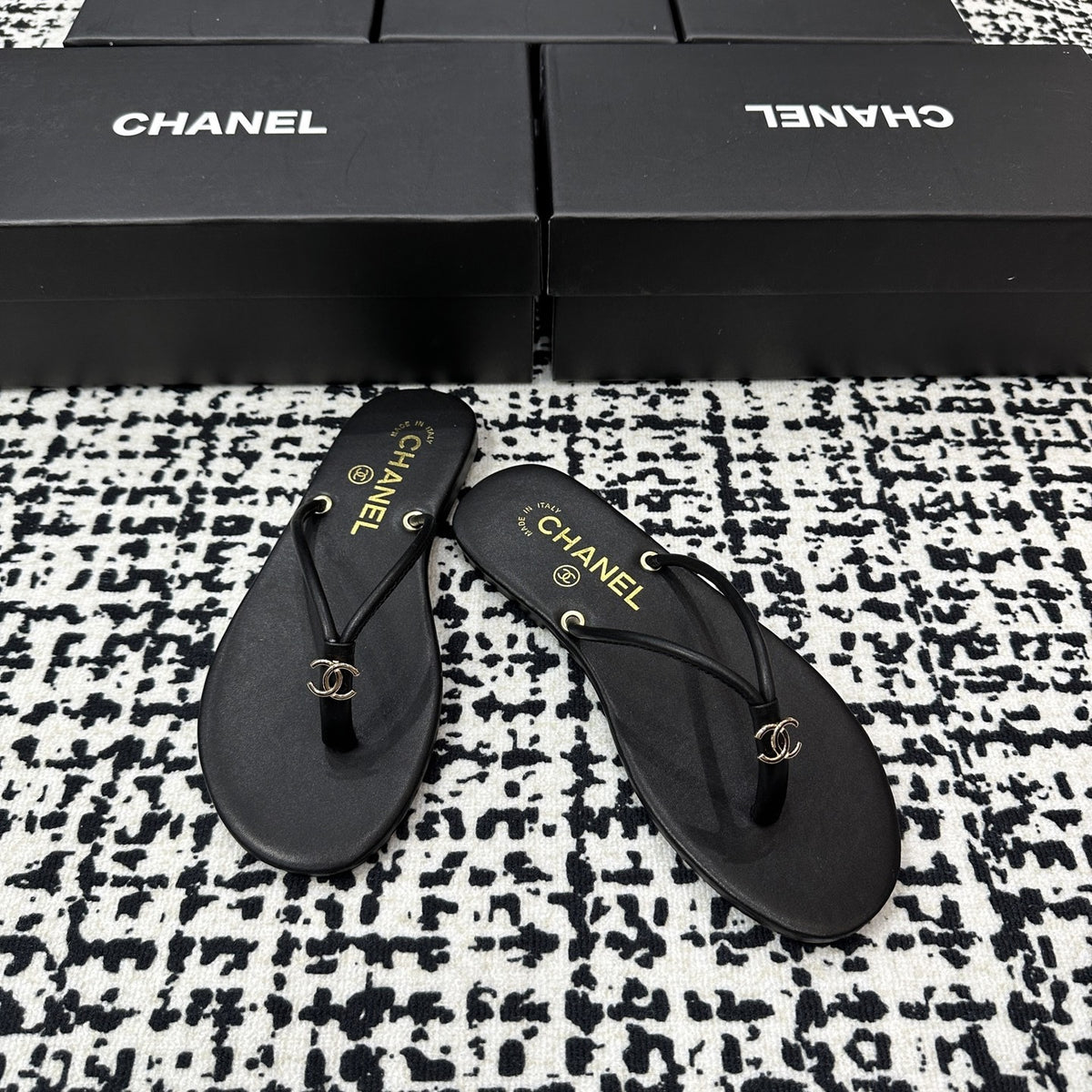 Chanel Lambskin Leather Slides