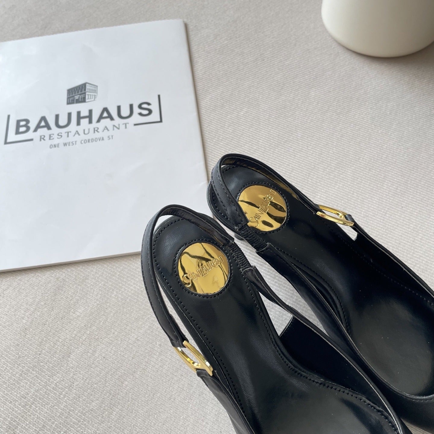 Saint Laurent Lambskin Leather Pointed Toe Heels