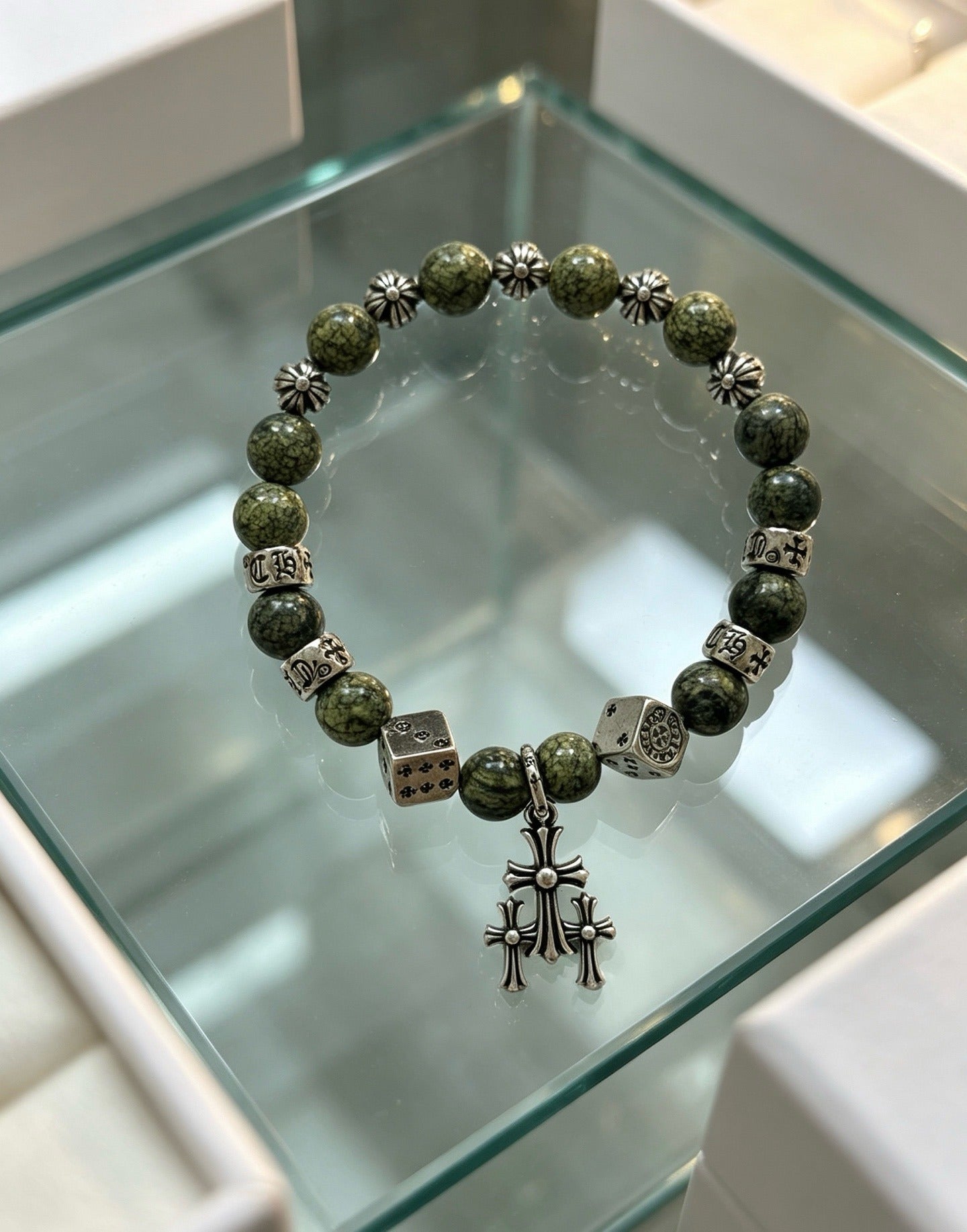 Chrome Hearts Sterling Silver Cross Bracelet